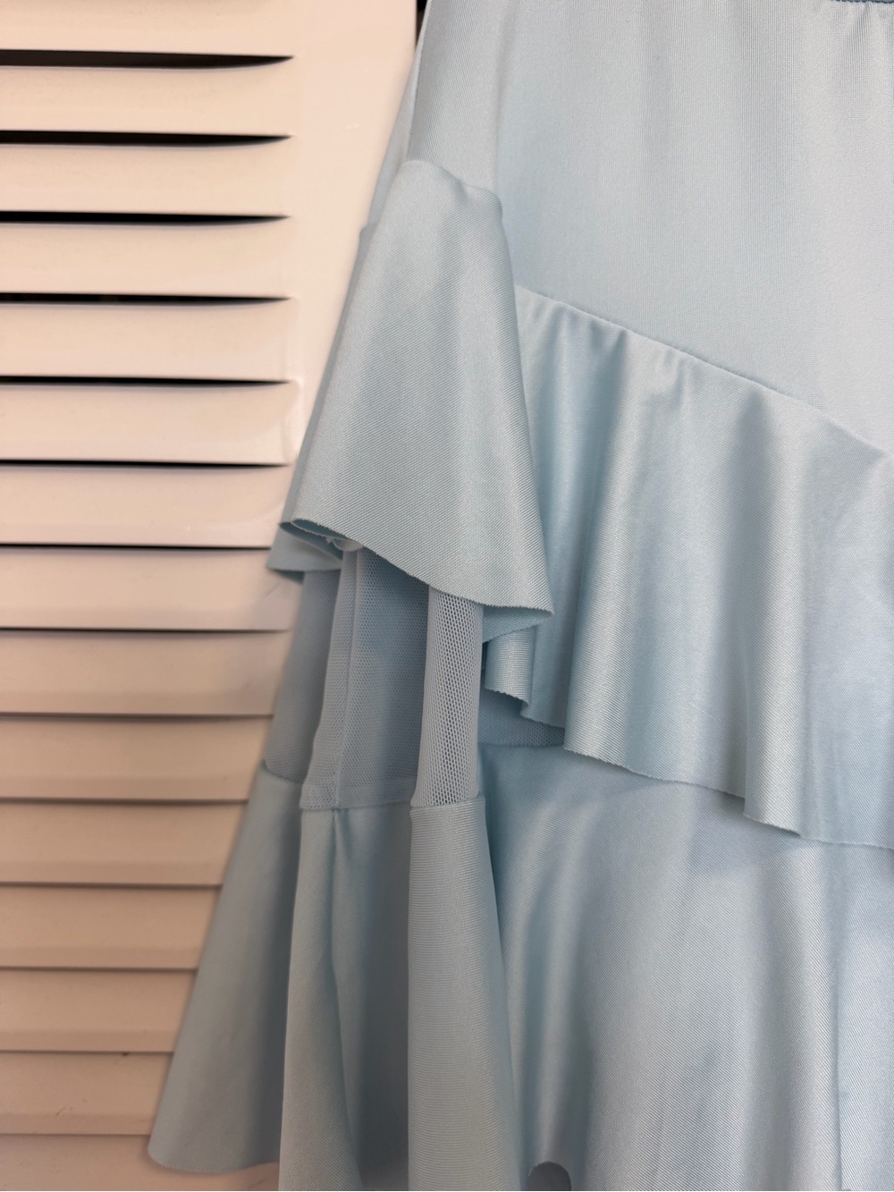 Timing Light Blue Tiered Ruffle Skort - Picture 4 of 7